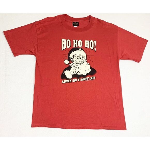 Vintage 90s Changes Santa T-Shirt Large Red Burgundy Single Stitch 1999 - Picture 1 of 8